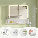 AOGLLATI Badezimmer Spiegelschrank mit LED-Beleuchtung & Steckdose 70 cm Breit Spiegelschrank Bad mit HD Spiegel  3 Farbtemperatur dimmbare