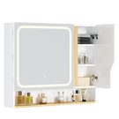 AOGLLATI Spiegelschrank Bad mit LED Beleuchtung 80 cm Breit Badezimmer Spiegelschrank mit HD Spiegel & Verstellbarem Regal
