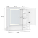 AOGLLATI Badezimmer Spiegelschrank mit LED-Beleuchtung & Steckdose 70 cm Breit Spiegelschrank Bad mit HD Spiegel  3 Farbtemperatur dimmbare