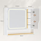 AOGLLATI Spiegelschrank Bad mit LED Beleuchtung 80 cm Breit Badezimmer Spiegelschrank mit HD Spiegel & Verstellbarem Regal