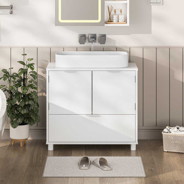 AOGLLATI Waschbeckenunterschrank Badezimmer Unterschrank Waschbecken 30 x 60 x 60 cm Weiß