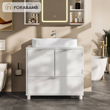 AOGLLATI Waschbeckenunterschrank Badezimmer Unterschrank Waschbecken 30 x 60 x 60 cm Weiß