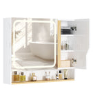 AOGLLATI Spiegelschrank Bad mit LED Beleuchtung 80 cm Breit Badezimmer Spiegelschrank mit HD Spiegel & Verstellbarem Regal
