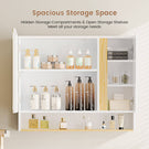 AOGLLATI Spiegelschrank Bad mit LED Beleuchtung 80 cm Breit Badezimmer Spiegelschrank mit HD Spiegel & Verstellbarem Regal