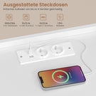 AOGLLATI Nachttisch mit Steckdosenleiste Nachtschrank mit Geräumiger Tischplatte 3 Schubladen und 1 Fach Beistelltisch mit LED-Beleuchtung