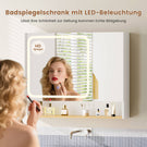 AOGLLATI Spiegelschrank Bad mit LED Beleuchtung 80 cm Breit Badezimmer Spiegelschrank mit HD Spiegel & Verstellbarem Regal