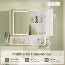AOGLLATI Badezimmer Spiegelschrank mit LED-Beleuchtung & Steckdose 70 cm Breit Spiegelschrank Bad mit HD Spiegel  3 Farbtemperatur dimmbare