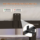 AOGLLATI Polsterbett 140×190 mit Ladestation mit LED-Beleuchtung Bettgestell mit Lattenrost Metallbett mit Kopfteil aus Leinenstoff