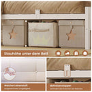 AOGLLATI Polsterbett Schlafsofa 140x190 mit 6 Staufächern mit LED-Beleuchtung Tagesbett mit Steckdosen Gästebett