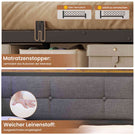 AOGLLATI Polsterbett Schlafsofa 140x190 mit 6 Staufächern mit LED-Beleuchtung Tagesbett mit Steckdosen Gästebett