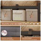 AOGLLATI Polsterbett Schlafsofa 140x190 mit 6 Staufächern mit LED-Beleuchtung Tagesbett mit Steckdosen Gästebett