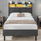 AOGLLATI Bett 90x200 mit LED & Ladestation Bettgestell mit Stauraum unter dem Bett Kinderbett Jugendbett mit Lattenrost aus Holz
