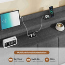 AOGLLATI Bett 90x200 mit LED & Ladestation Bettgestell mit Stauraum unter dem Bett Kinderbett Jugendbett mit Lattenrost aus Holz