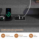 AOGLLATI Bett 140x200 Dunkelgrau mit LED Beleuchtung USB & Hydrauliksystem | Polsterbett mit Bettkasten Kopfteil Stauraum