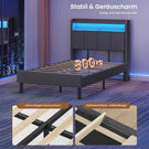 AOGLLATI Bett 90x200 mit LED & Ladestation Bettgestell mit Stauraum unter dem Bett Kinderbett Jugendbett mit Lattenrost aus Holz