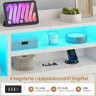 AOGLLATI Bett 90x200 mit Hydraulischem Stauraum & Kopfteil Stauraum Jugendbett Kinderbett mit LED Beleuchtung und Ladestation