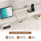 AOGLLATI Polsterbett 140x200 mit LED & Ladestation mit Stauraum unter dem Bett Jugendbett Bettgestell mit Weich Gepolstertem Kopfteil