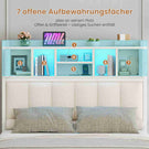 AOGLLATI Bett 90x200 mit Hydraulischem Stauraum & Kopfteil Stauraum Jugendbett Kinderbett mit LED Beleuchtung und Ladestation