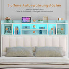 AOGLLATI Bett 140x200 mit Hydraulischem Stauraum & Kopfteil Stauraum mit LED Beleuchtung und Ladestation
