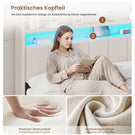 AOGLLATI Bett 90x190 mit LED und Ladestation Bettgestell mit Stauraum unter dem Bett Kinderbett Jugendbett mit Lattenrost aus Holz