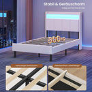 AOGLLATI Bett 90x190 mit LED und Ladestation Bettgestell mit Stauraum unter dem Bett Kinderbett Jugendbett mit Lattenrost aus Holz