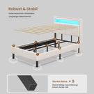 AOGLLATI Bett 90x200 mit LED & Ladestation Bettgestell mit Stauraum unter dem Bett Kinderbett Jugendbett mit Lattenrost aus Holz