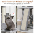 AOGLLATI Kratzbaum groß 194 cm hoch Katzenbaum mit 3 Großen Plattformen 2 Höhlen Sisalstämme Hängematte