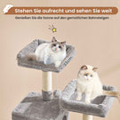 AOGLLATI Kratzbaum groß L Katzenbaum Stabil Katzenkratzbaum mit 2 Plattformen 2 Katzenhöhlen Hängematte Sisalsäulen