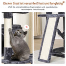 AOGLLATI Kratzbaum groß 194 cm hoch Katzenbaum mit 3 Großen Plattformen 2 Höhlen Sisalstämme Hängematte