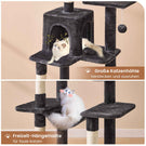 AOGLLATI Kratzbaum Katzenkratzbaum Stabil Katzenbaum mit Katzenhöhlen Plattformen Hängematte Sisalsäulen