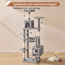 AOGLLATI Kratzbaum Katzenkratzbaum mit 2 Plattformen 2 Katzenhöhlen Hängematte Sisalsäulen mehrstöckiger Kletterbaum