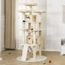 AOGLLATI Kratzbaum groß 194 cm hoch Katzenbaum mit 3 Großen Plattformen 2 Höhlen Sisalstämme Hängematte