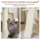 AOGLLATI Kratzbaum groß 194 cm hoch Katzenbaum mit 3 Großen Plattformen 2 Höhlen Sisalstämme Hängematte
