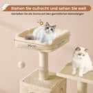 AOGLLATI Kratzbaum Katzenkratzbaum mit 2 Plattformen 2 Katzenhöhlen Hängematte Sisalsäulen mehrstöckiger Kletterbaum