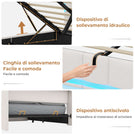 AOGLLATI Polsterbett 90×200 mit Steckdosen & LED Beleuchtung Doppelbett 90x200 mit Stauraum Kopfteil