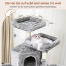 AOGLLATI Kratzbaum 180 cm hoch Katzenbaum mit Sisalstämmen 2 Plattformen 2 Katzenhöhlen