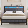 AOGLLATI Polsterbett 160x200 mit Ladestation Bett 160X200 mit LED-Beleuchtung Bettgestell mit Lattenrost