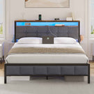 AOGLLATI Polsterbett 160x200 mit Ladestation Bett 160X200 mit LED-Beleuchtung Bettgestell mit Lattenrost