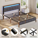AOGLLATI Polsterbett 160x200 mit Ladestation Bett 160X200 mit LED-Beleuchtung Bettgestell mit Lattenrost