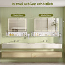 AOGLLATI Spiegelschrank 90×16×70 cm mit LED-Beleuchtung & Steckdose Badezimmerschrank mit Verstellbarem Regal 3 Farbtemperatur