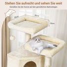 AOGLLATI Kratzbaum 180 cm hoch Katzenbaum mit Sisalstämmen 2 Plattformen 2 Katzenhöhlen