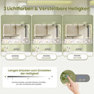 AOGLLATI Spiegelschrank 90×16×70 cm mit LED-Beleuchtung & Steckdose Badezimmerschrank mit Verstellbarem Regal 3 Farbtemperatur