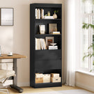 AGOLLATI Bücherregal Bücherschrank mit 2 Schubladen & 4 Fächern, Wohnzimmerschrank mit verstellbaren Ablagen