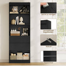 AGOLLATI Bücherregal Bücherschrank mit 2 Schubladen & 4 Fächern, Wohnzimmerschrank mit verstellbaren Ablagen