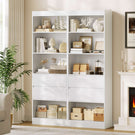 AGOLLATI Bücherregal Bücherschrank mit 2 Schubladen & 4 Fächern, Wohnzimmerschrank mit verstellbaren Ablagen