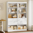 AGOLLATI Bücherregal Bücherschrank mit 2 Schubladen & 4 Fächern, Wohnzimmerschrank mit verstellbaren Ablagen