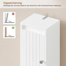 AOGLLATI Badezimmerschrank Badschrank Schmal mit Verstellbaren Ablagen Schublade offenen Fächern Klopapierhalter Platzsparender