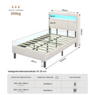 AOGLLATI Bett 90x190 mit LED und Ladestation Bettgestell mit Stauraum unter dem Bett Kinderbett Jugendbett mit Lattenrost aus Holz