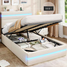 AOGLLATI Bett 140x190 mit Hydraulischem Stauraum Polsterbett Doppelbett mit LED-Kopfteil & Ladestation Jugendbett mit Lattenrost