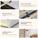 AOGLLATI Polsterbett 140x190 mit Krone-Design Ladestation & LED-Beleuchtung Doppelbett mit Gepolstertes Kopfteil 2 Schubladen